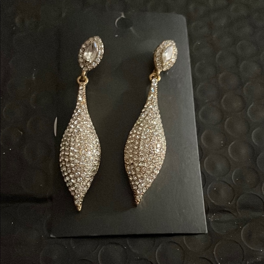Elegant Gold and Silver Crystal Drop Earrings